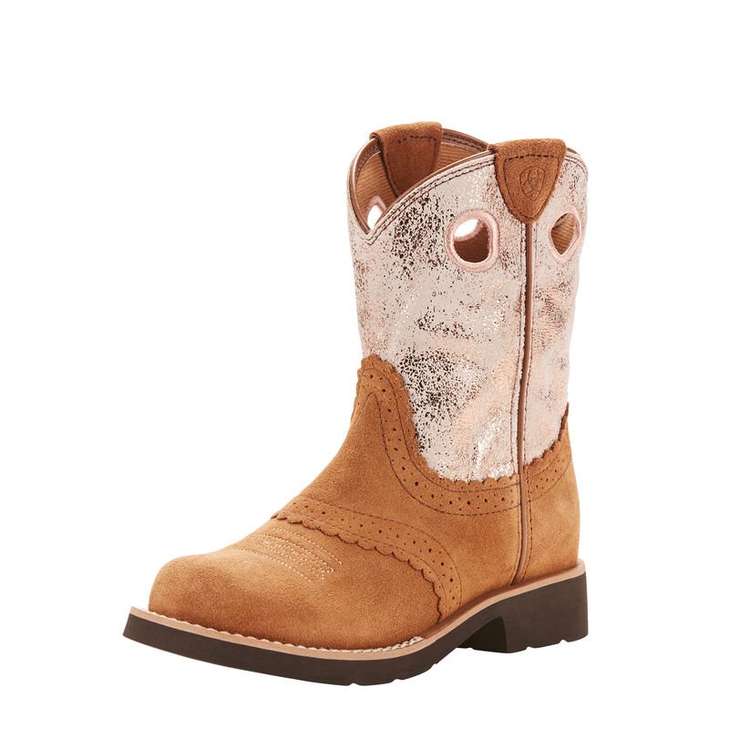 Ariat Western: Fatbaby Cowgirl Botas Western Niños - Marrones / Rosas (BOQKZ7904)